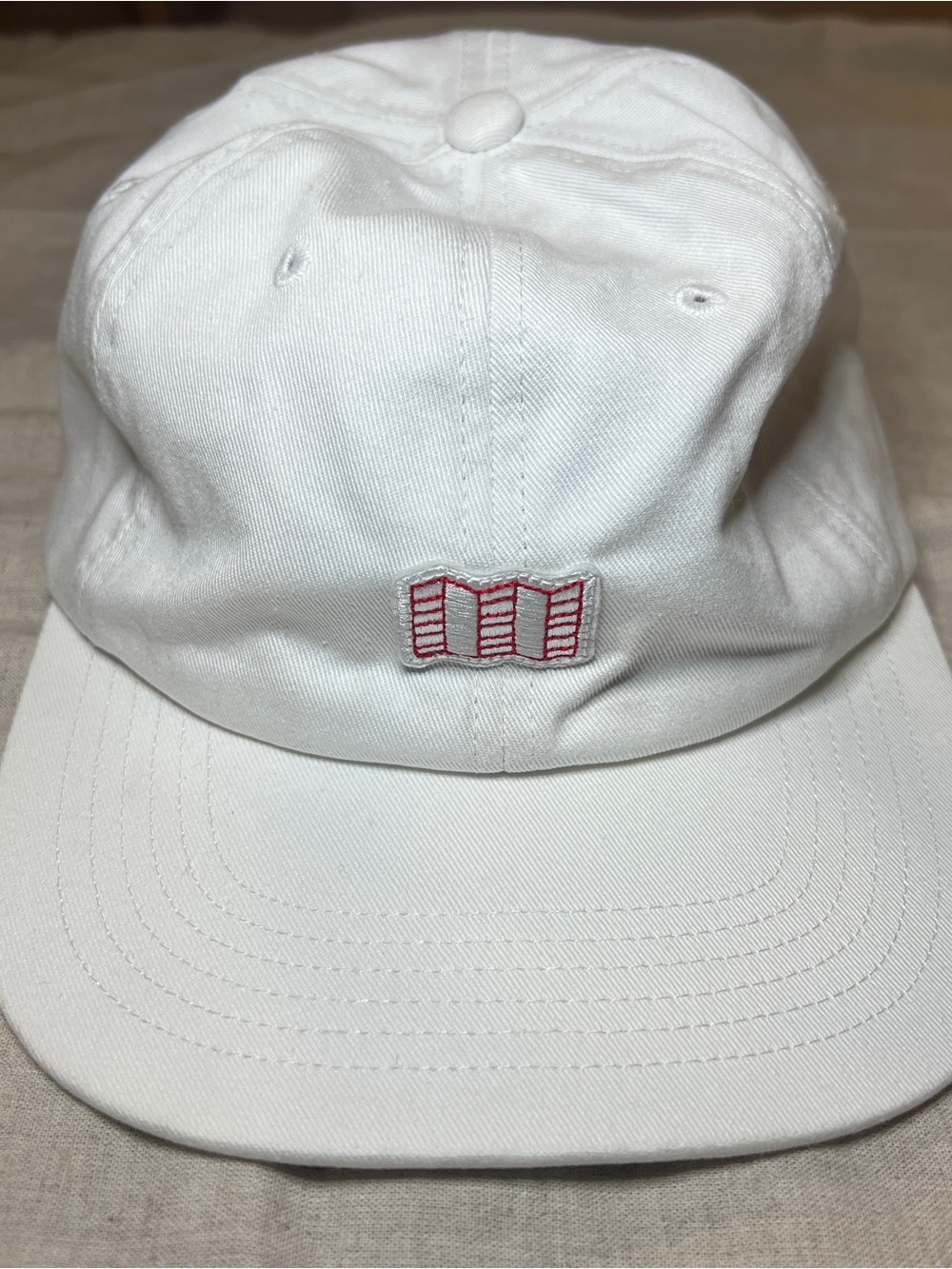 Topo Designs White Cotton 6 Panel Hat Map Logo Strapback Gorpcore Outdoor Cap